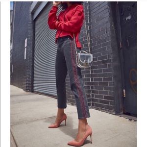 $235 Hudson Zoeey Crop Skinny Leg Jeans Red Stripe